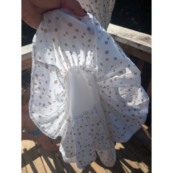 Vintage Square Dance Company Dress Tiered Polka Dot White Sweetheart Small - Picture 4 of 12